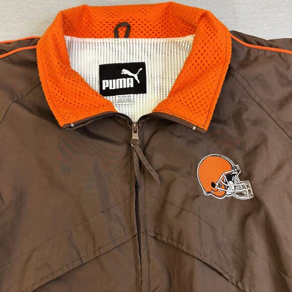 Vtg Cleveland Browns Jacket Mens XL Mesh Lined NFL Football Sportswear Puma Coat - Picture 2 of 9
